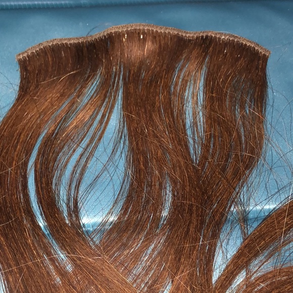 Real Hair clip in extensions Burnette Auburn colored - Picture 5 of 15